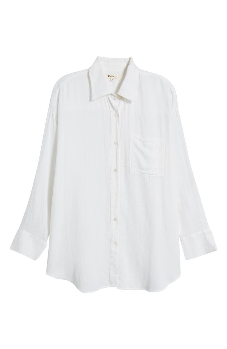 Rip Curl Premium Linen Button-Up Blouse, Alternate, color, White