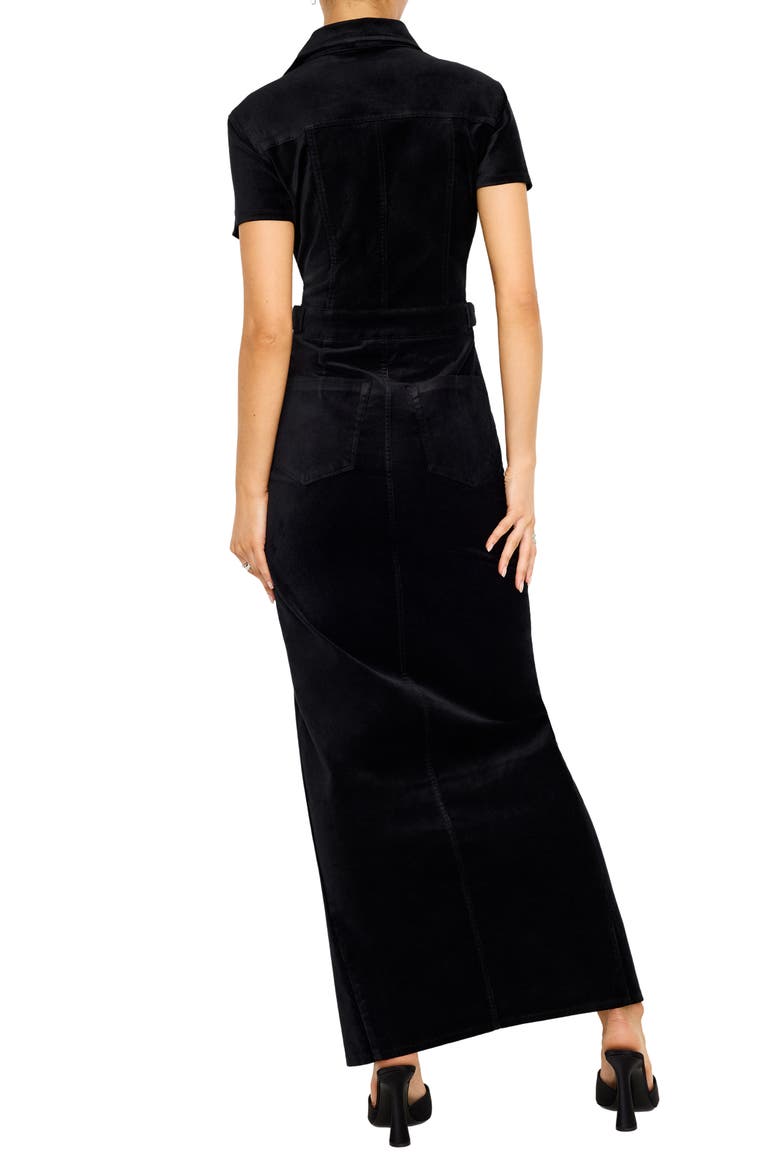 Fit for Success Velvet Maxi Shirtdress, Alternate, color, BLACK001