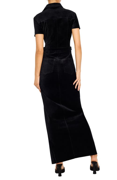 GOOD AMERICAN GOOD AMERICAN FIT FOR SUCCESS VELVET MAXI SHIRTDRESS 