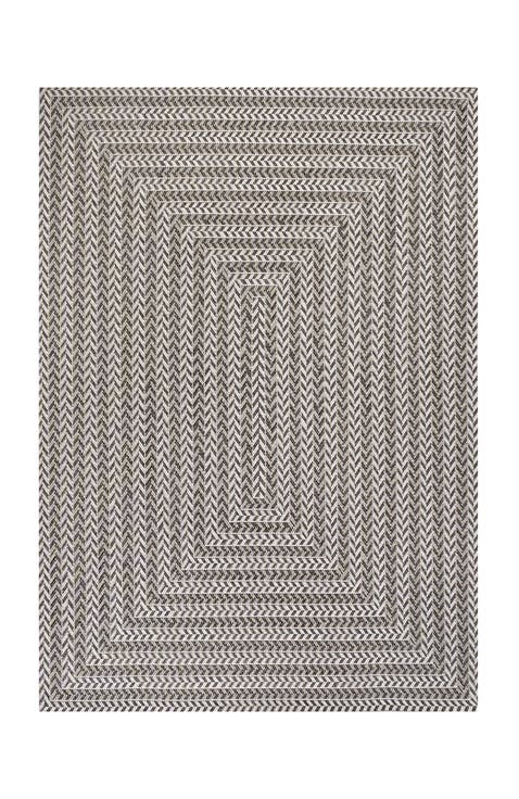 Chevron Modern Concentric Squares Indoor/Outdoor Area Rug