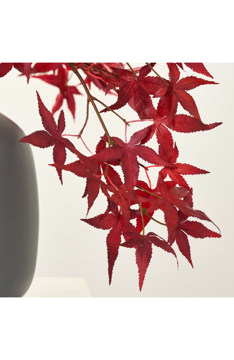 Darby Creek Trading Red Japanese Maple Leaf Fall Tabletop Arrangement in Tall Matte Grey Jug Vase, Alternate, color, Red