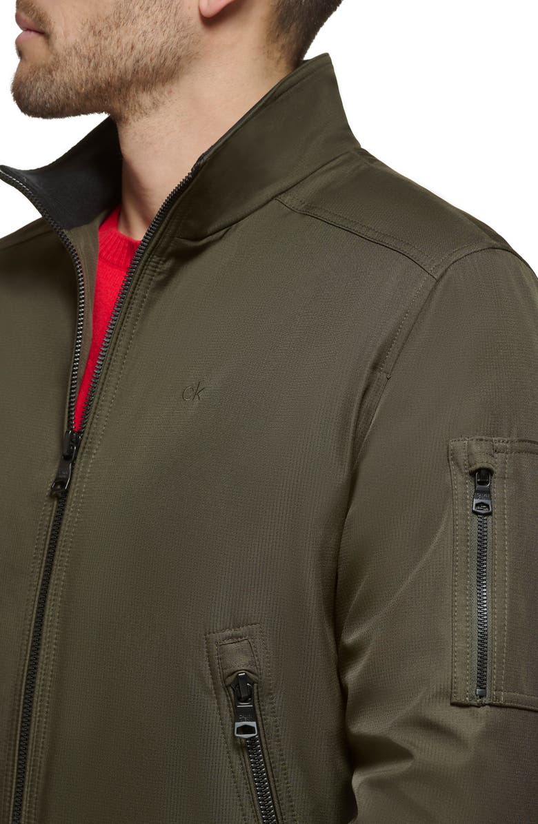 Calvin Klein Classic Water Resistant Bomber Jacket, Alternate, color, Olive