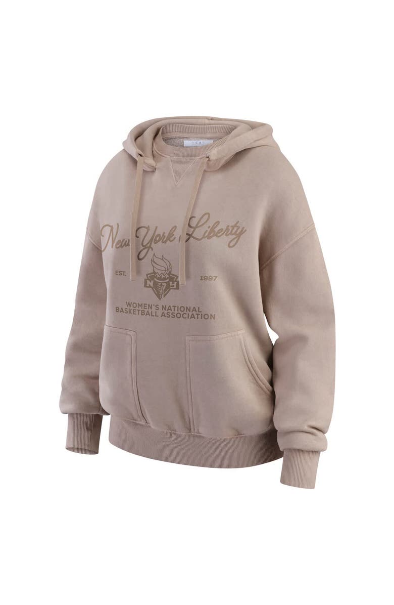 WEAR by Erin Andrews Women's WEAR by Erin Andrews  Tan New York Liberty Washed Pullover Crewdie, Alternate, color, Tan
