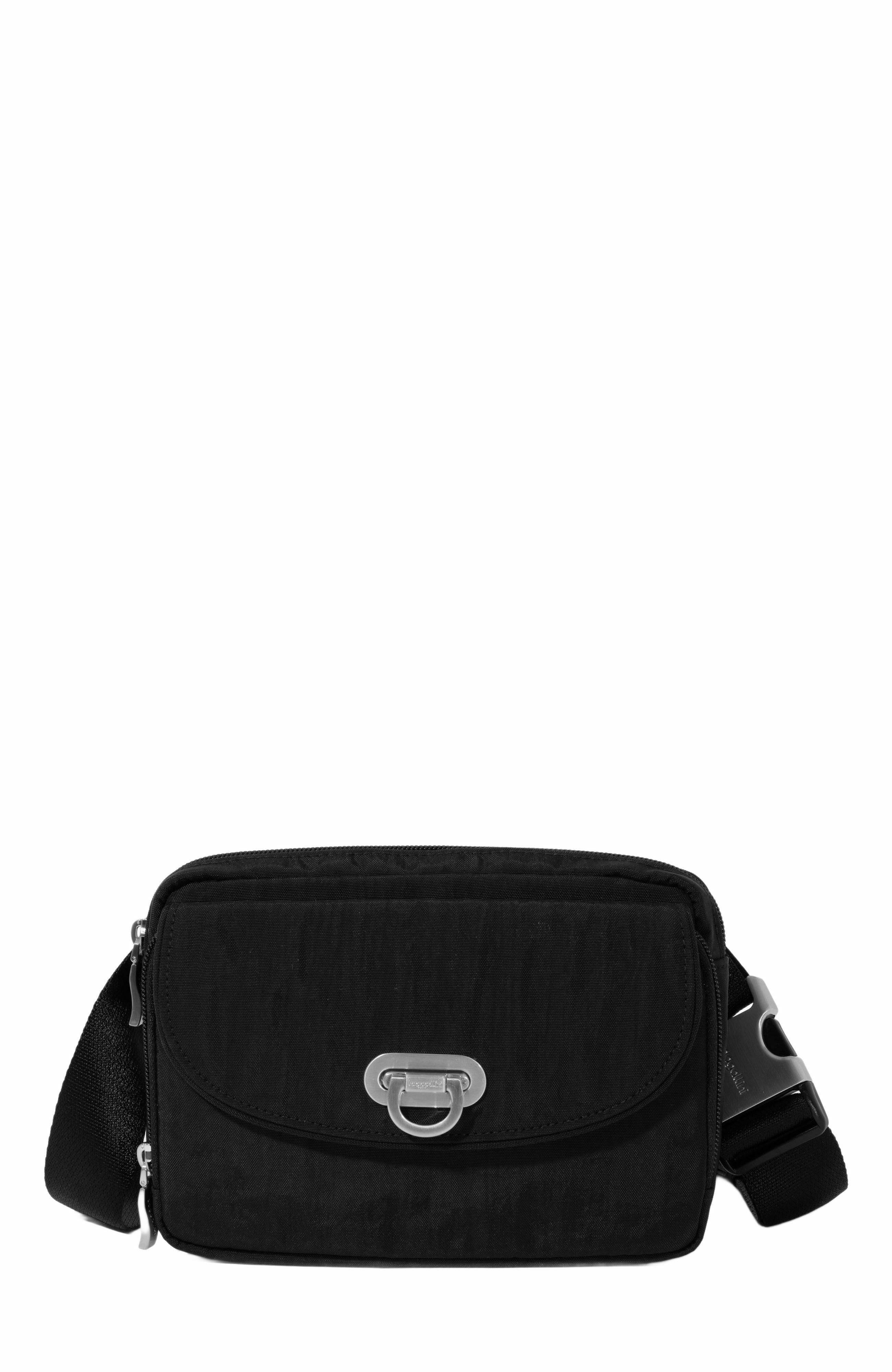 Coastal Flip Lock Sling Bag, Alternate, color, BLACK