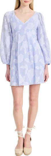 Donna Morgan Floral Long Sleeve Cotton Minidress | Nordstromrack