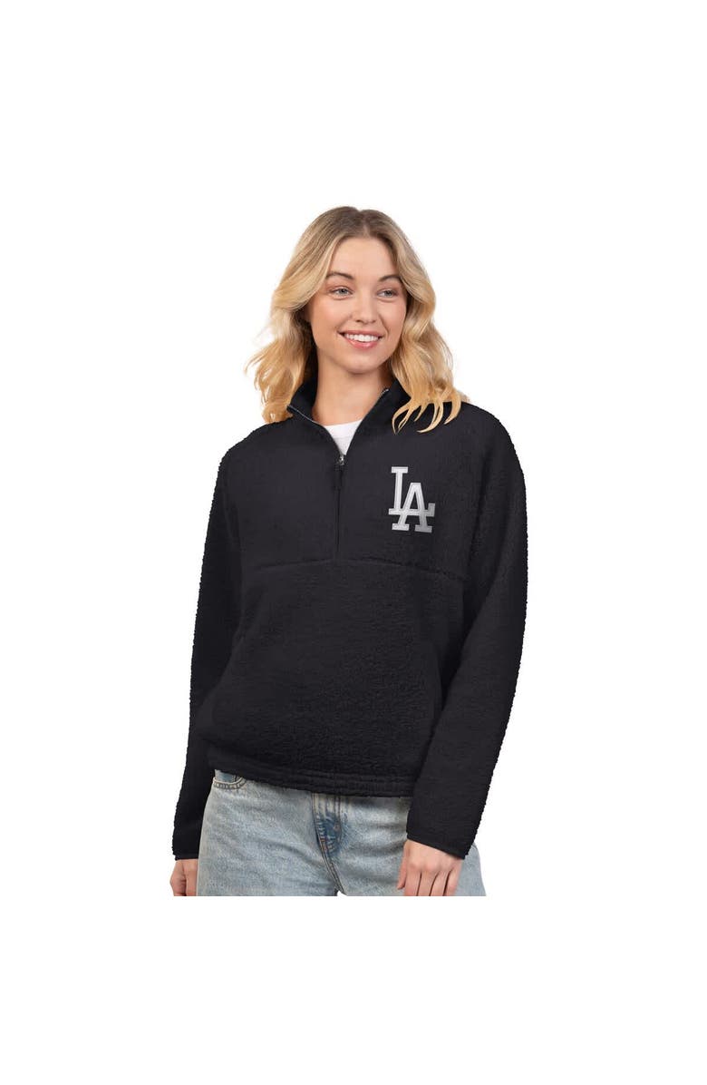G-III 4HER BY CARL BANKS Women's G-III 4Her by Carl Banks  Black Los Angeles Dodgers Everst Sherpa Half-Zip Pullover, Main, color, Black