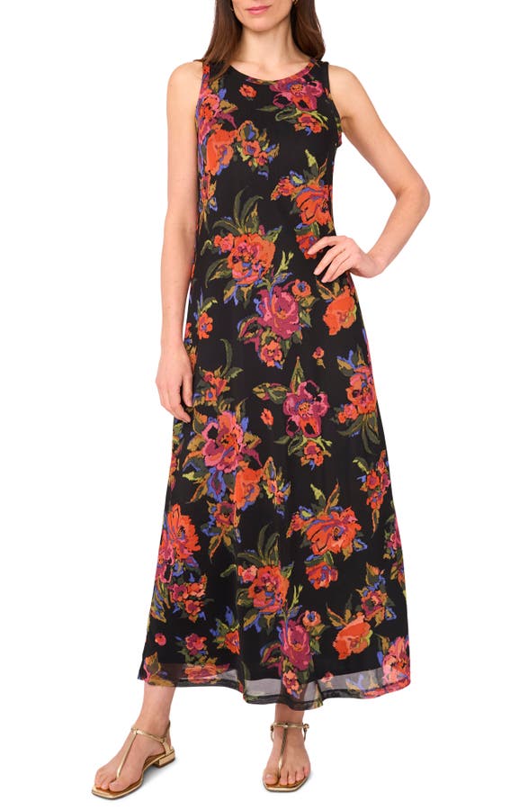 Floral Keyhole Maxi Tank Dress