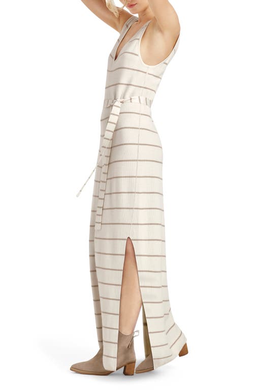 Splendid Michelle Stripe Tie Waist Sleeveless Maxi Dress In Nude