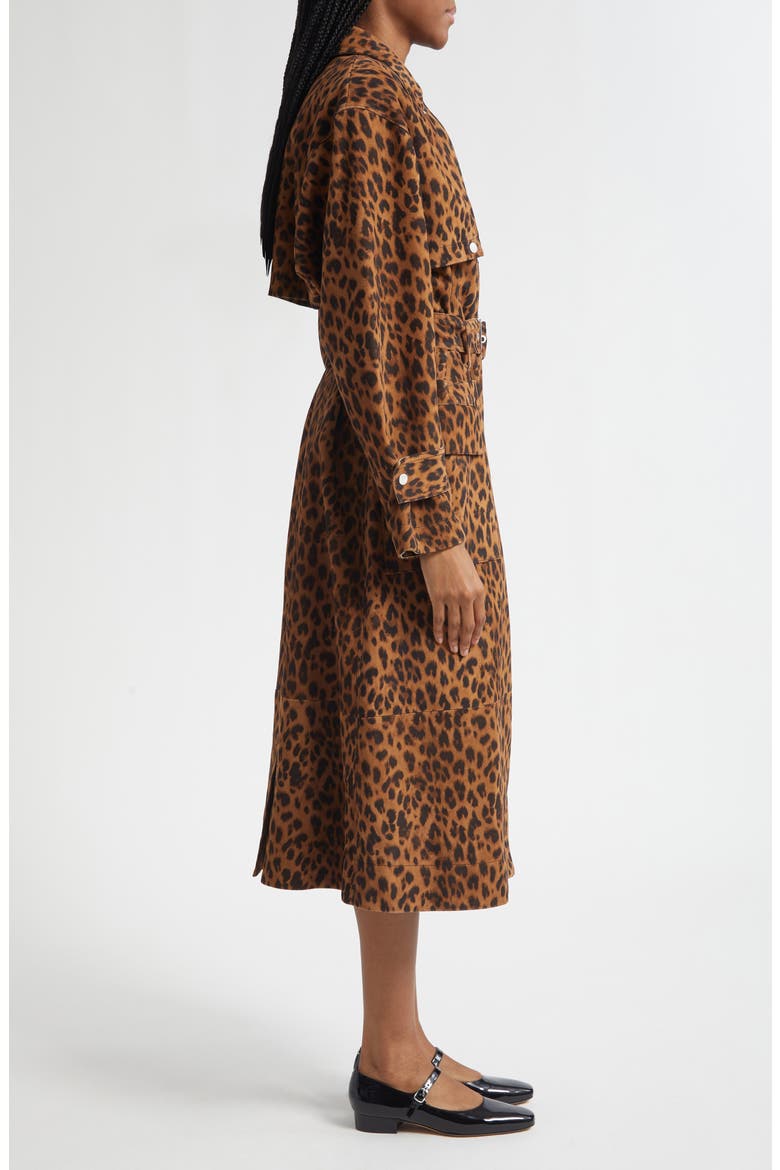 Leopard Print Trench Coat, Alternate, color, LEOPARD