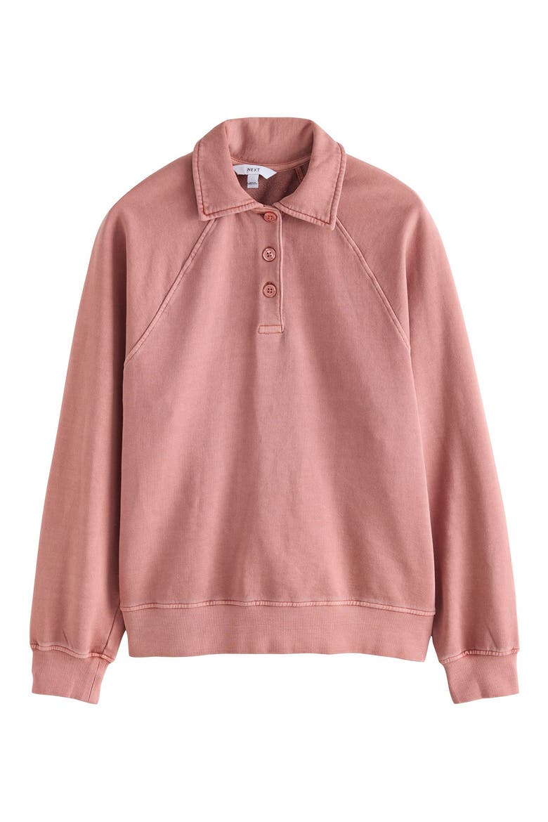 Cotton Polo Sweatshirt, Alternate, color, PINK