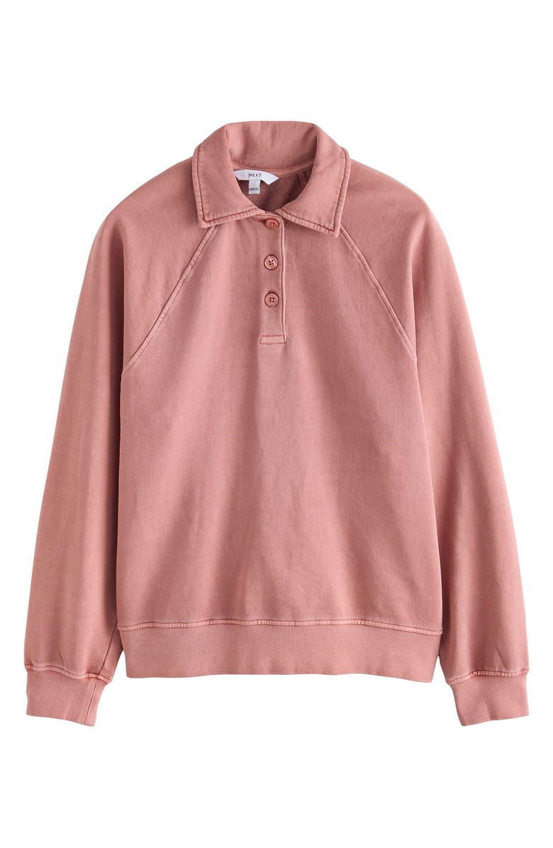NEXT Cotton Polo Sweatshirt, Alternate, color, Pink