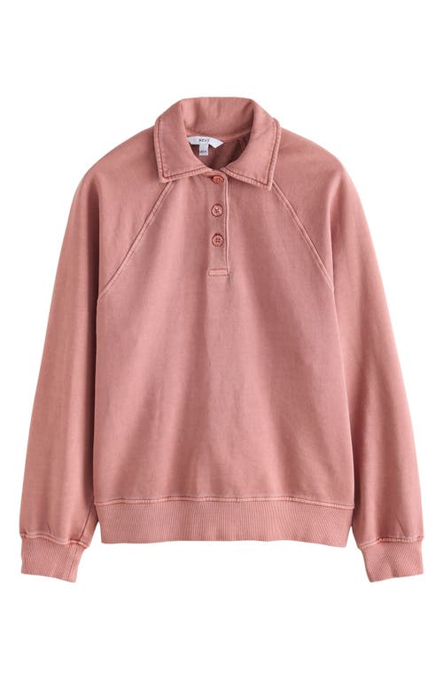 Next Cotton Polo Sweatshirt In Pink