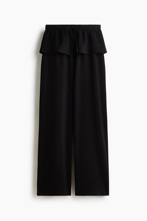 Skirt-layered Scuba Knit Trousers