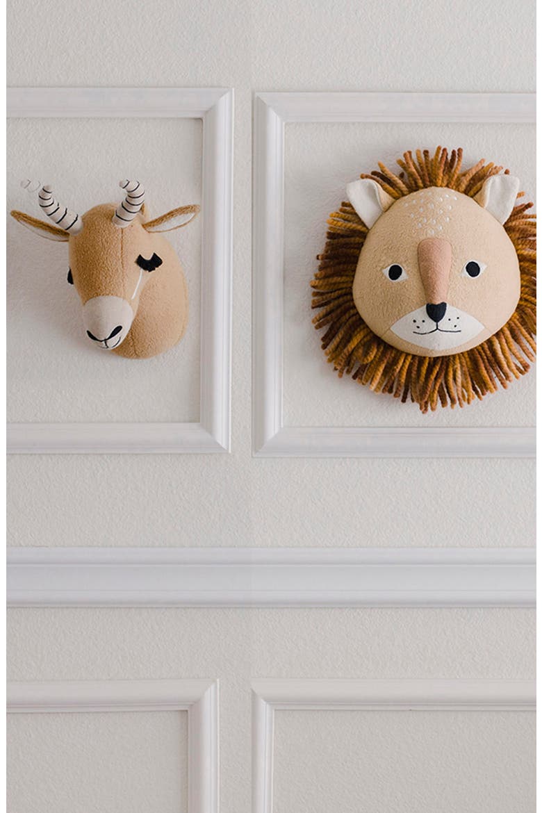Safari Animal Plush Head Wall Art, Alternate, color, BROWN ANTELOPE