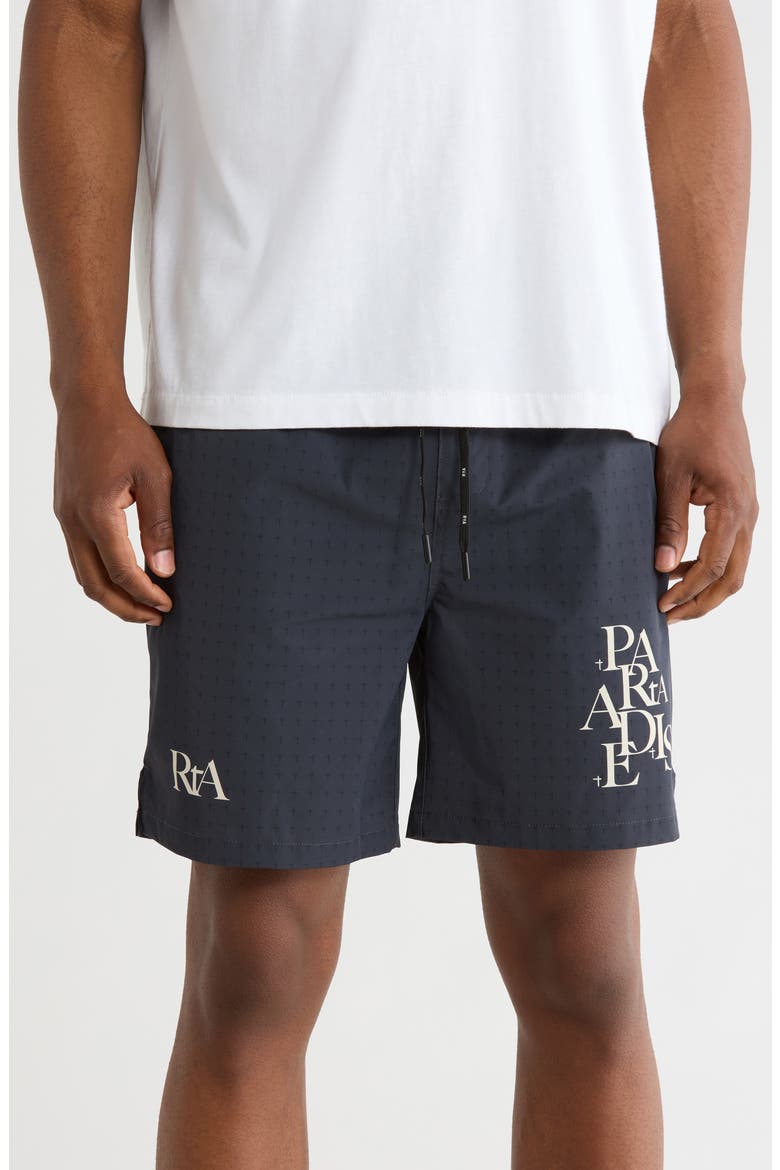 Matt Drawstring Shorts, Main, color, BLACK CROSS PARADISE