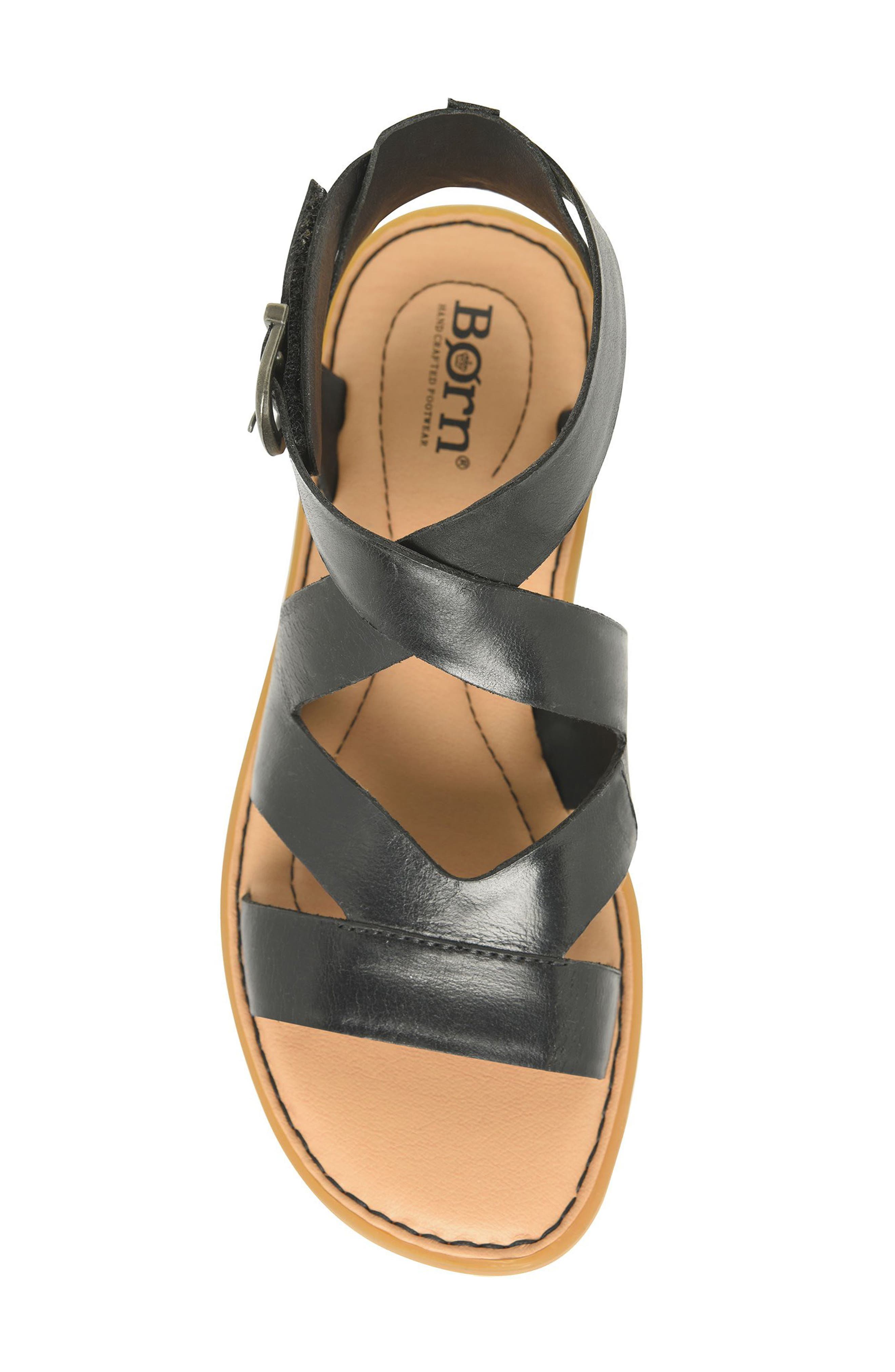 Børn May Sandal, Alternate, color, Black Leather