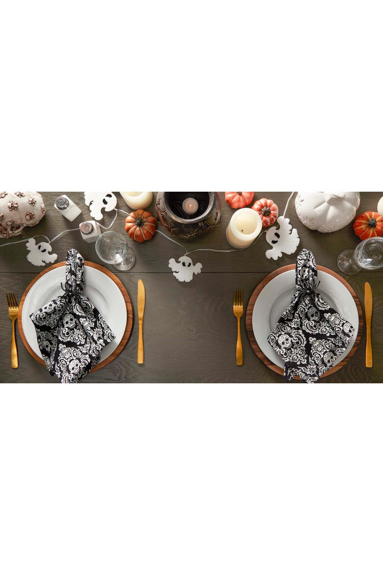 Hallowen Print Napkin Set/6, Alternate, color, Graveyard Damask