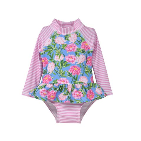 Girls' Sun Protective UPF 50+ Alissa Infant Ruffle Rash Guard Swimsuit