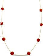 Julianna B. Gemstone Station Necklace Yellow-Plated Silver