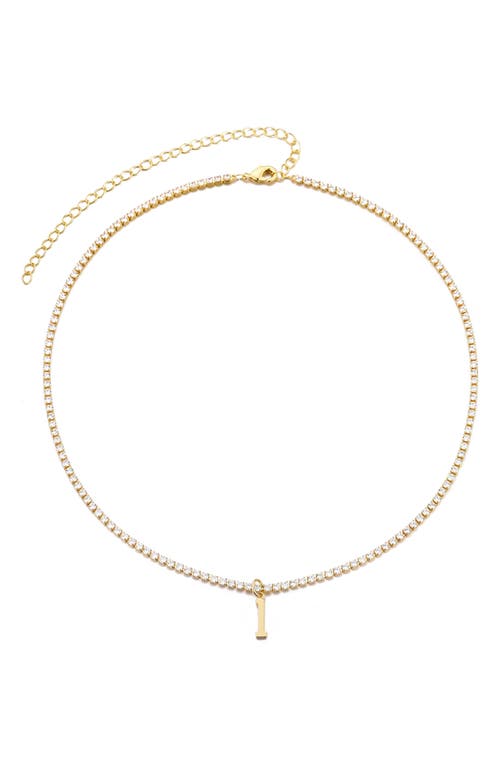 Adornia Initial Charm Tennis Necklace