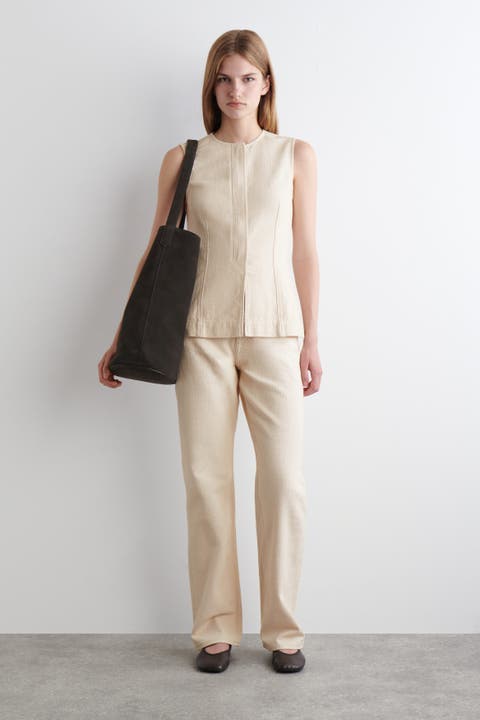 Chord Canvas Straight-Leg Jeans