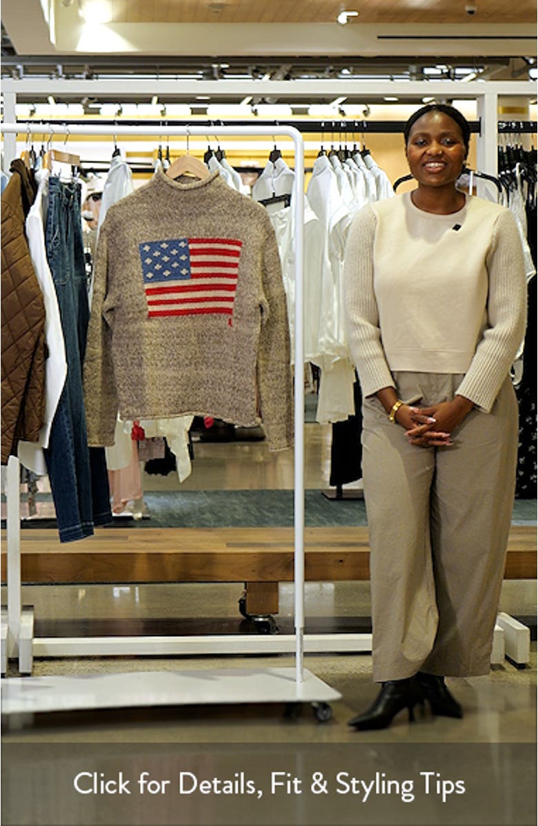 Intarsia Flag Mock Neck Wool Blend Sweater, sales video thumbnail