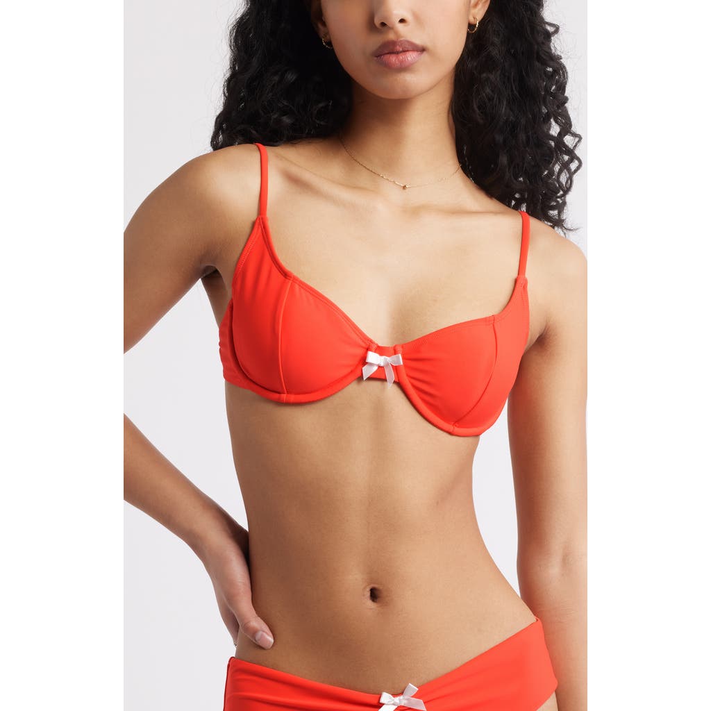 Bp. Seamed Underwire Bikini Top In Red