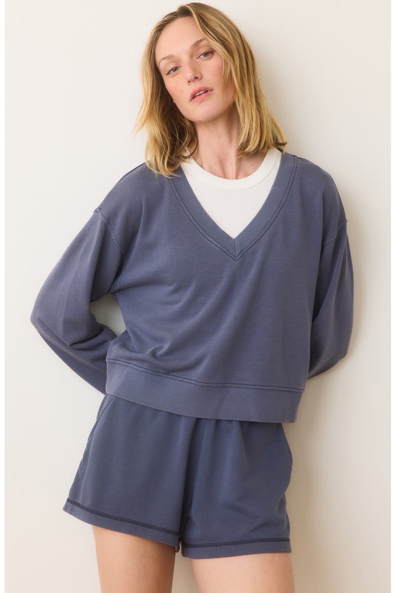 Cloud 9 V-Neck Sweatshirt, Alternate, color, FADE INDIGO
