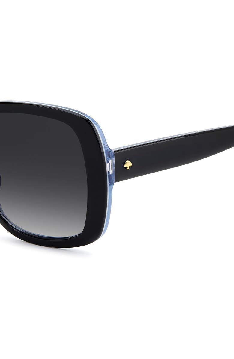 Kate Spade New York Wenona 57mm Square Sunglasses, Alternate, color, Black/ Blue