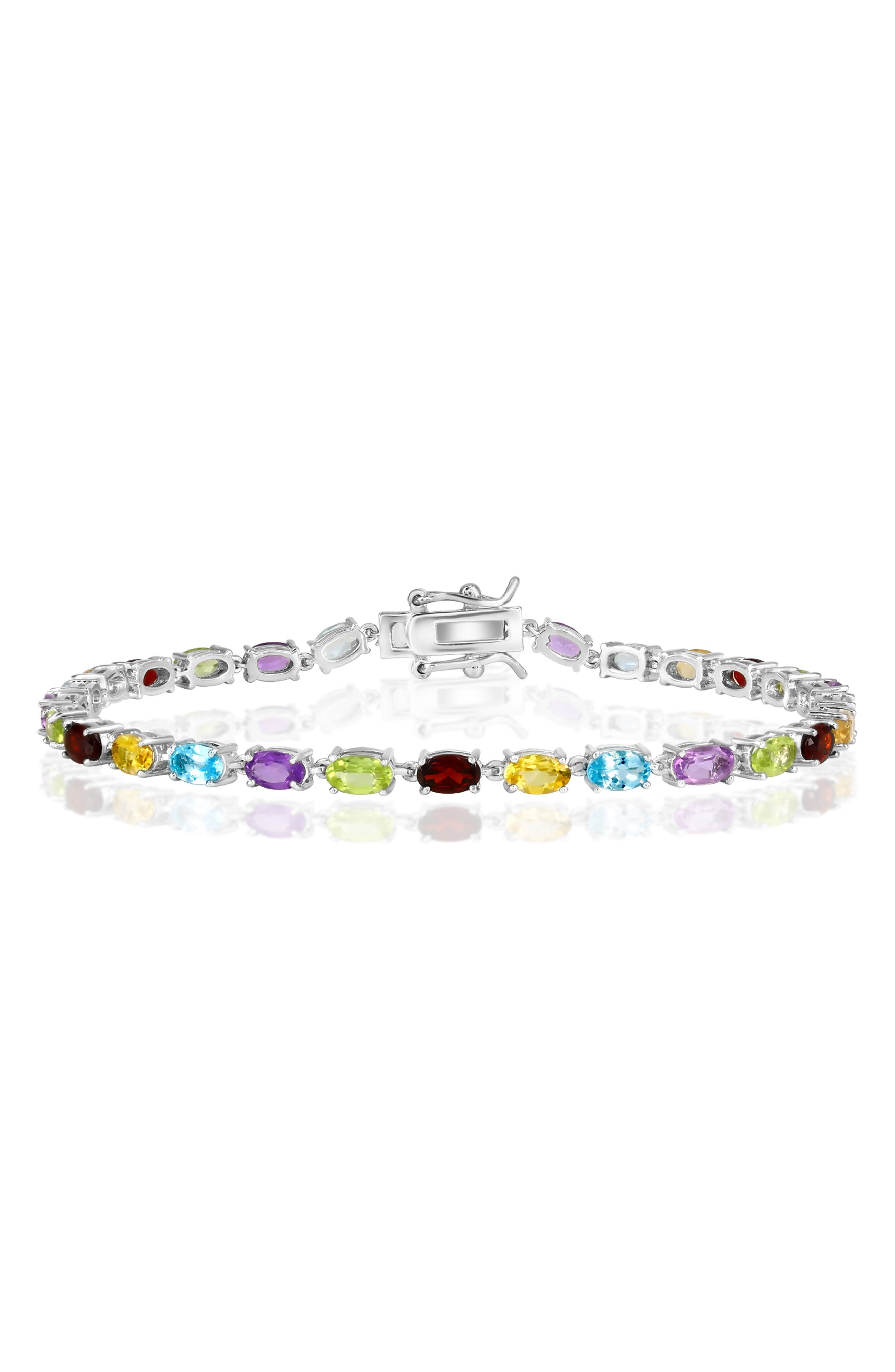 Sterling Silver Oval CZ Tennis Bracelet
