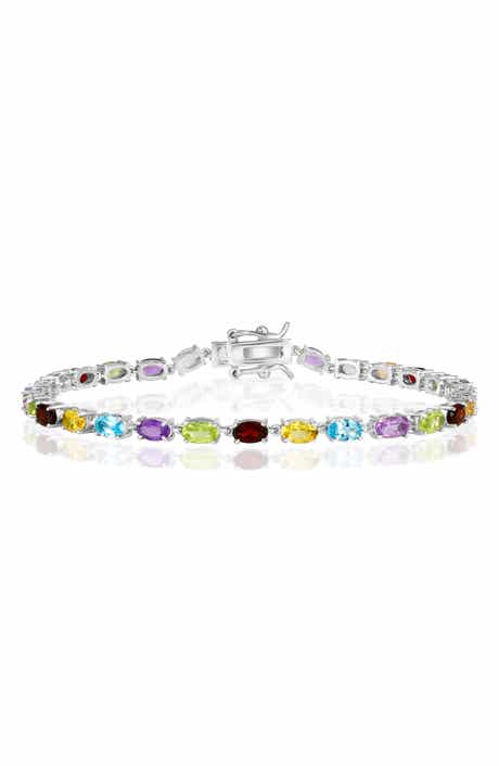 Sterling Silver Oval CZ Tennis Bracelet