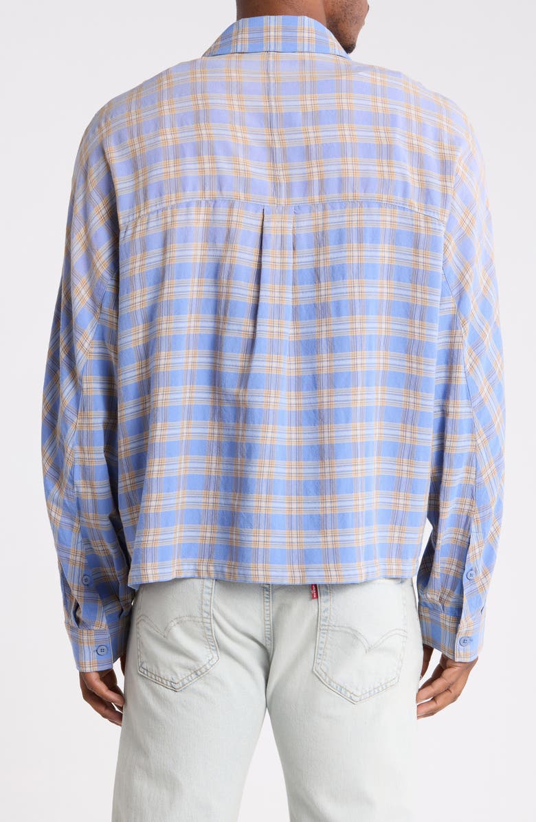 Represent Santa Monica Flannel Button-Front Shirt, Alternate, color, Drift Blue