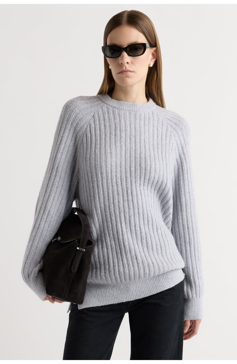 Modern Citizen Roylene Ribbed Boyfriend Sweater, Main, color, French Grey