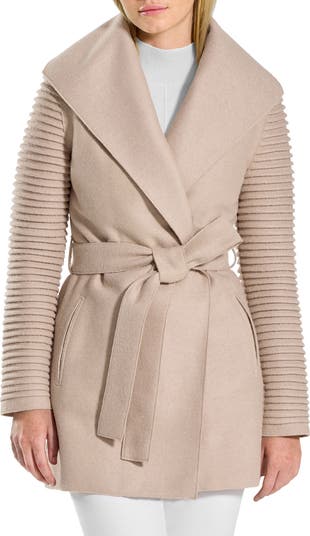 SENTALER Rib Sleeve Alpaca Wool Wrap Coat Nordstrom