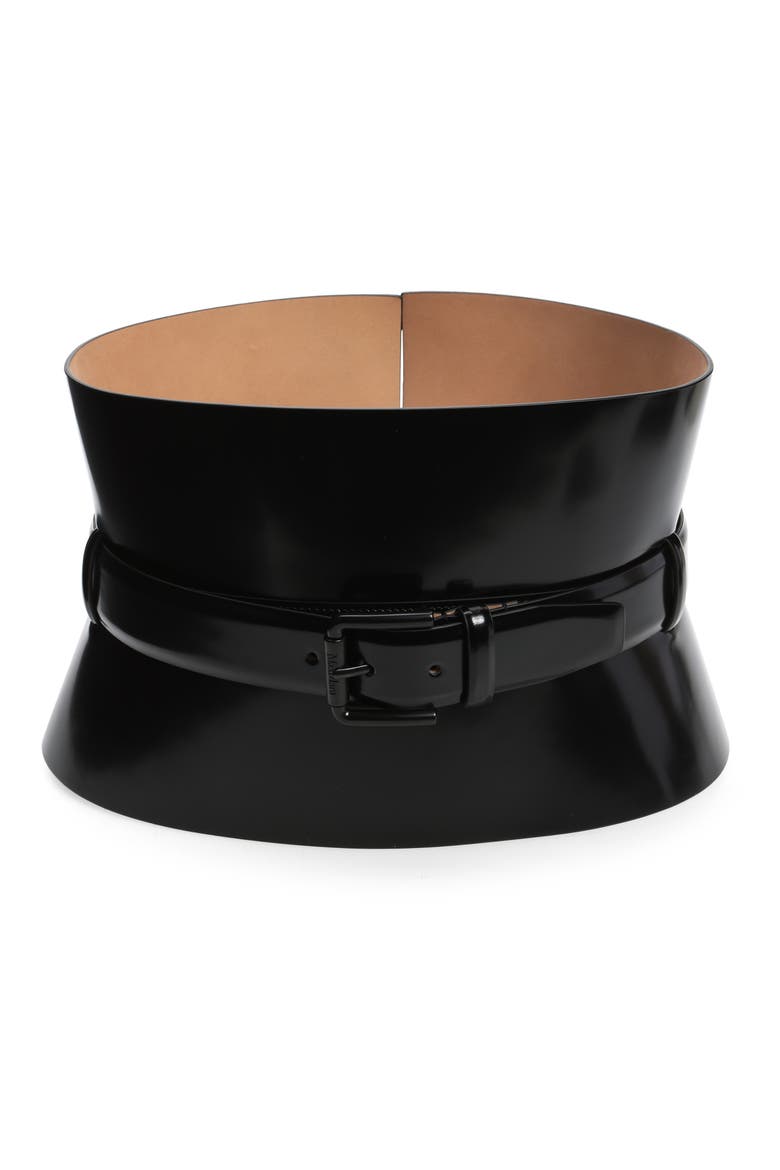 Bustier 175 Leather Belt, Main, color, BLACK