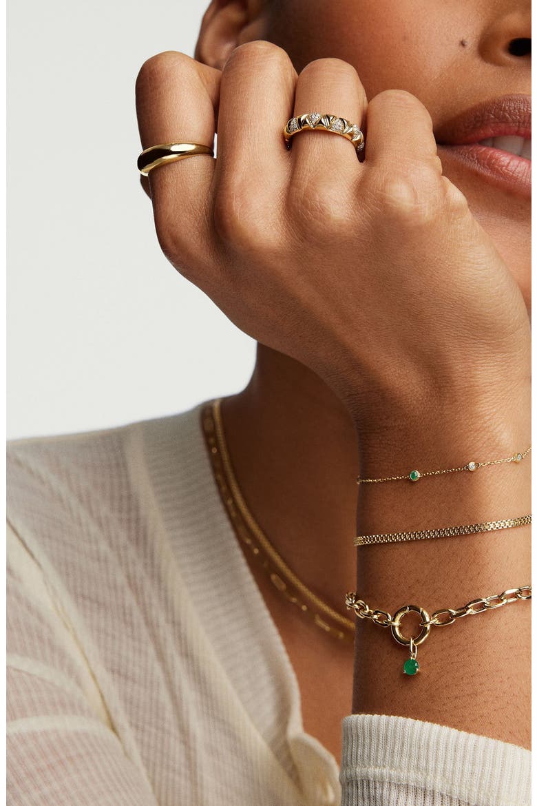 Square Oval Chain Charm Bracelet, Alternate, color, Yellow Gold