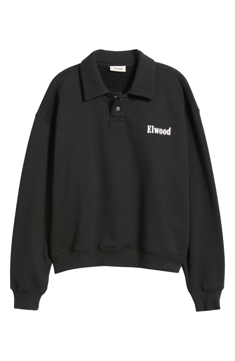 Elwood Heavyweight Fleece Polo Collar Sweatshirt, Alternate, color, Coal