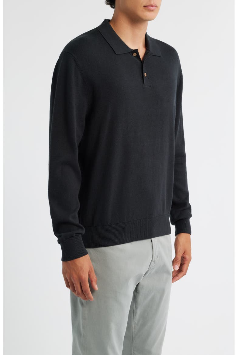 Feather Organic Cotton Polo Sweater, Alternate, color, NIGHT