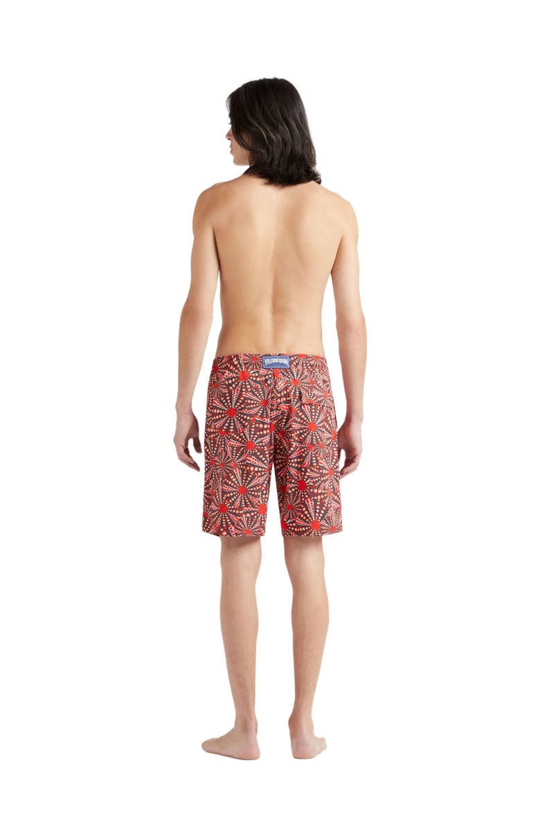 Vilebrequin Men's Oursinades Stretch Board Shorts, Alternate, color, Coquelicot