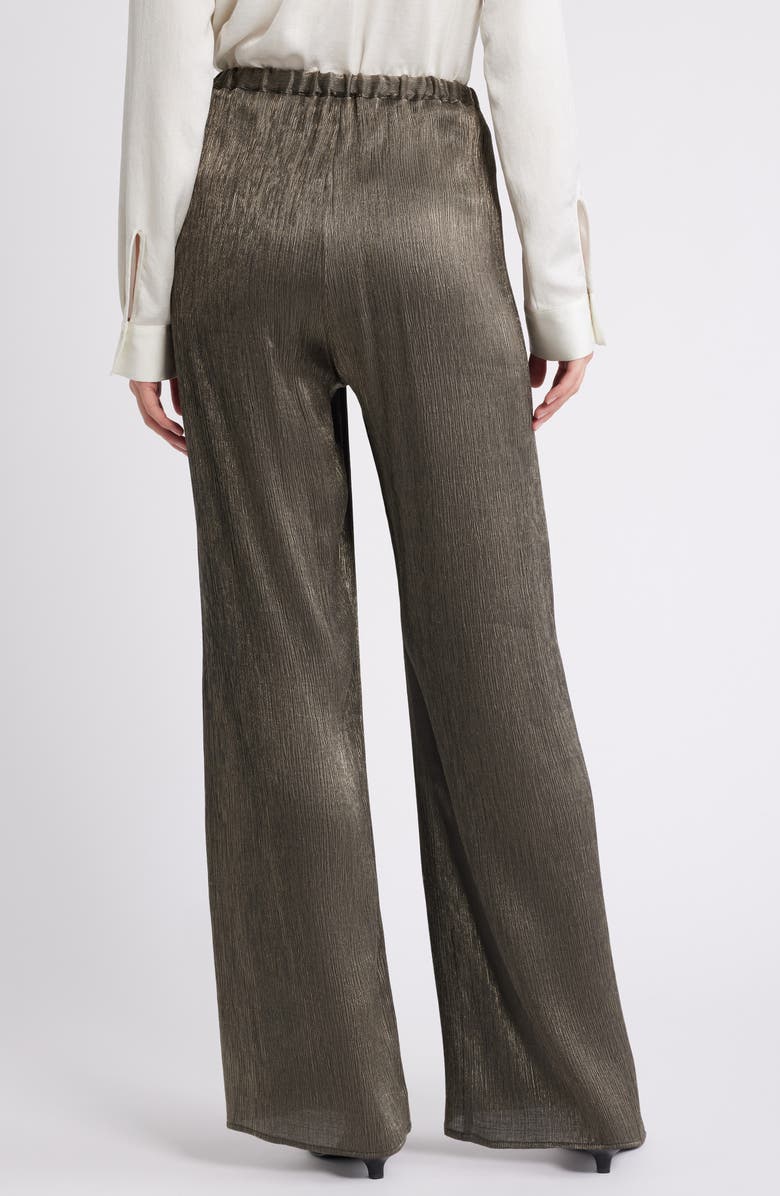 Nation LTD Paloma Plissé Wide Leg Drawstring Pants, Alternate, color, Graphite Foil