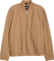 BOSS Hanry Textured Wool Blend Bomber Jacket