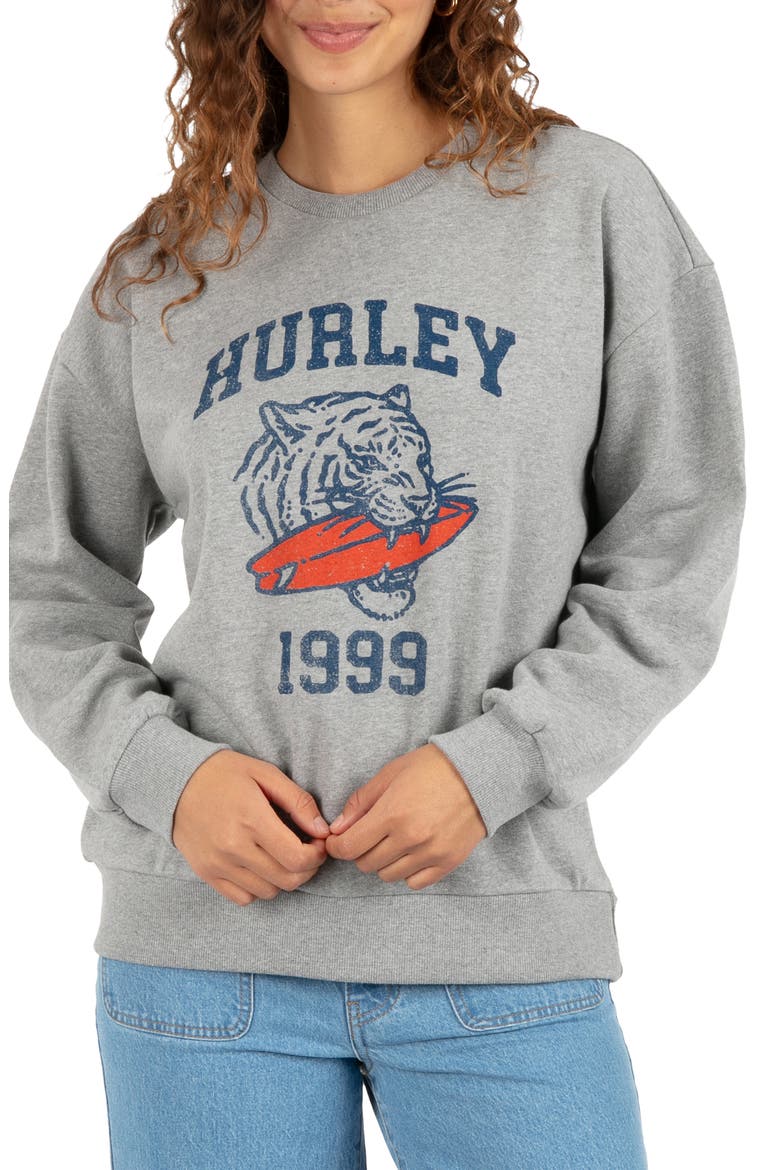 Wildcat Graphic Oversized Sweatshirt, Main, color, GREY HEATHER