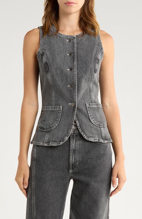 Rails Portola Denim Cutaway Vest In Gray