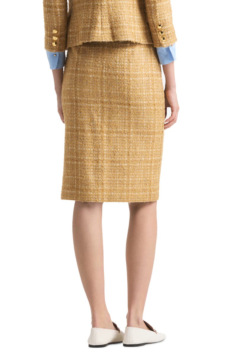 St. John Collection Tonal Tweed Side Slit Skirt, Alternate, color,
