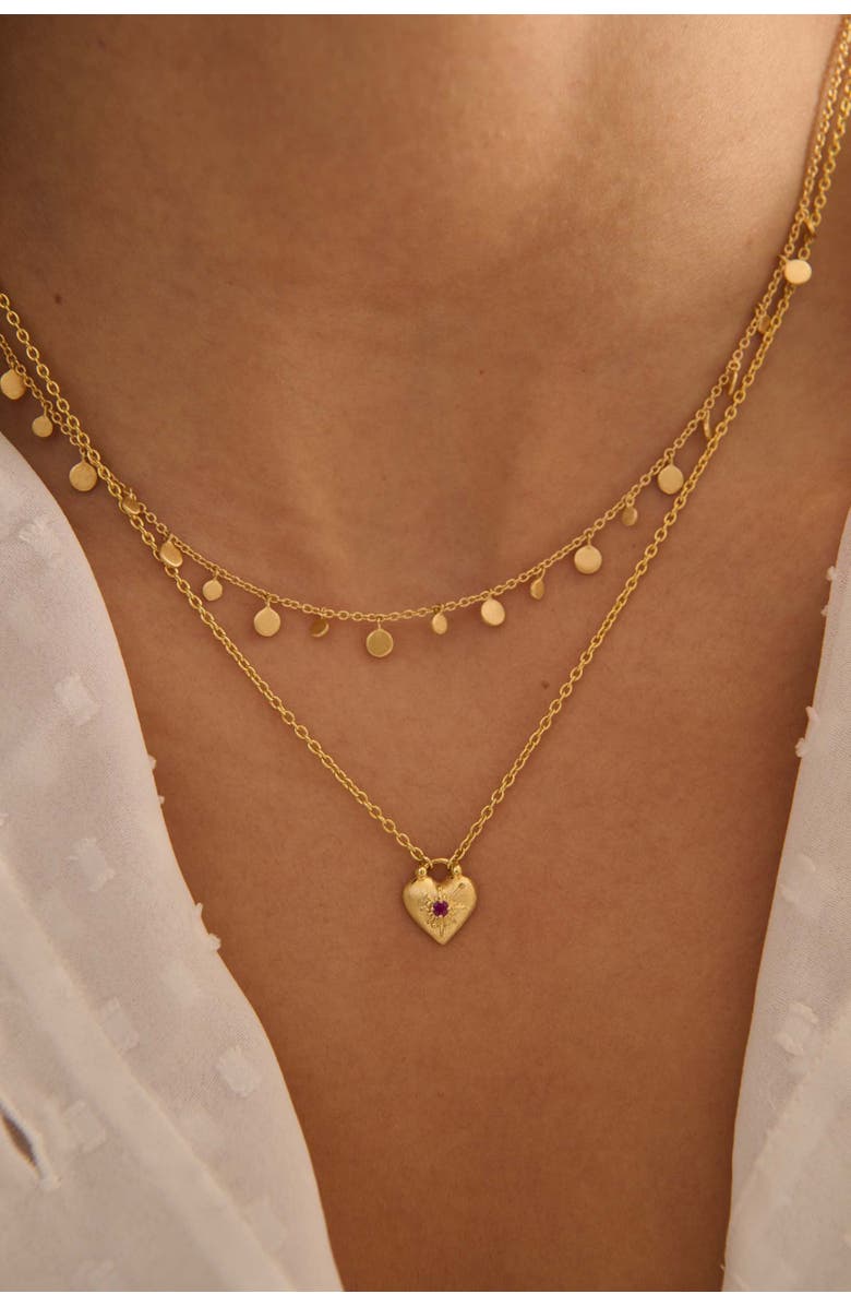 Murkani Love You Small Heart Necklace, Alternate, color, Yellow Gold