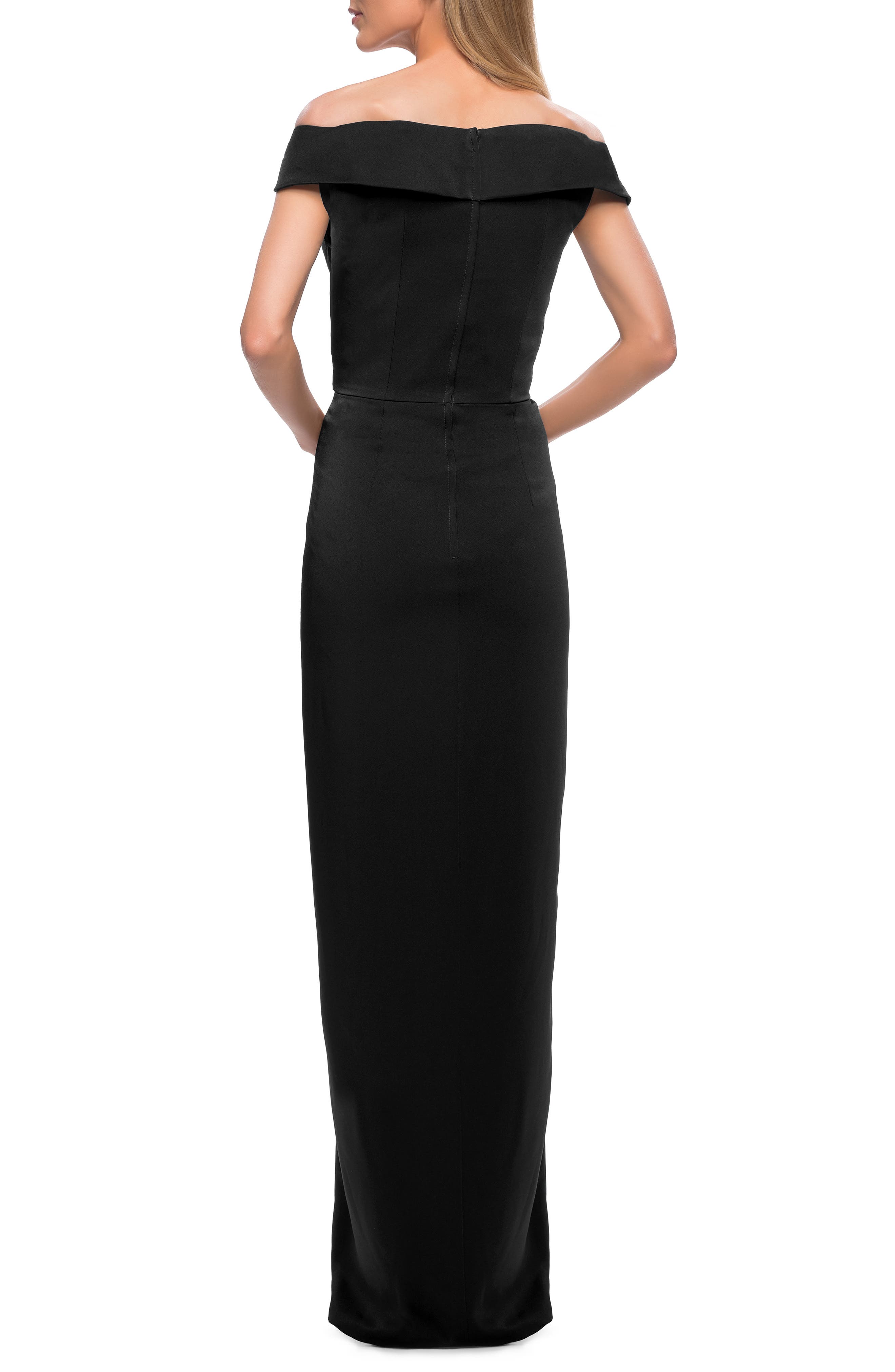 La Femme Dresses | La Femme Off Shoulder Column Dress | Color: Gray | Size: 8