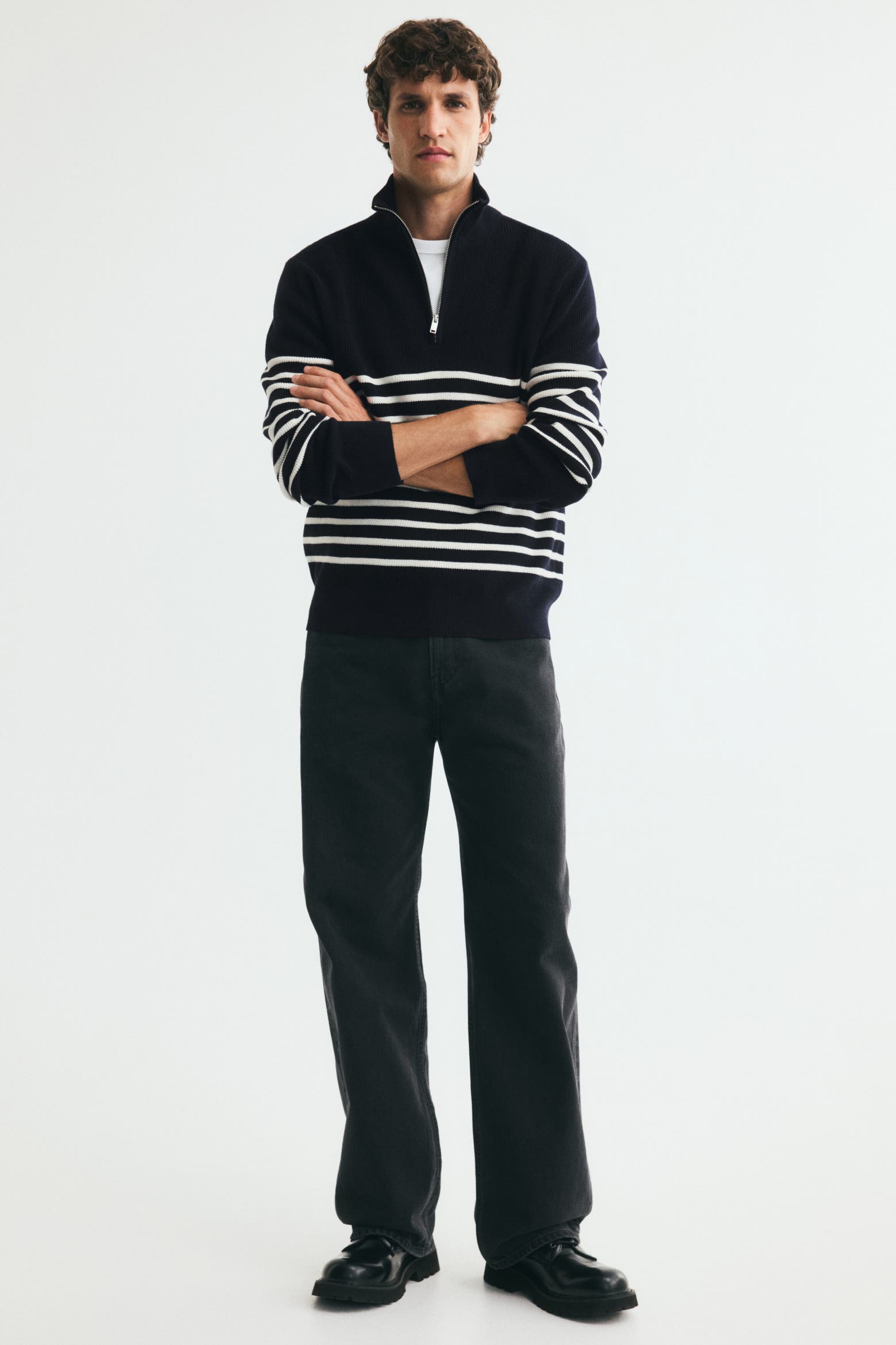 Mart Zip Code H&M Regular-fit Half-zip Sweater (Men) | Nordstrom