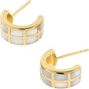 Jan Leslie Dash Huggie Earring Set In Sterling With 18K Gold Overlay