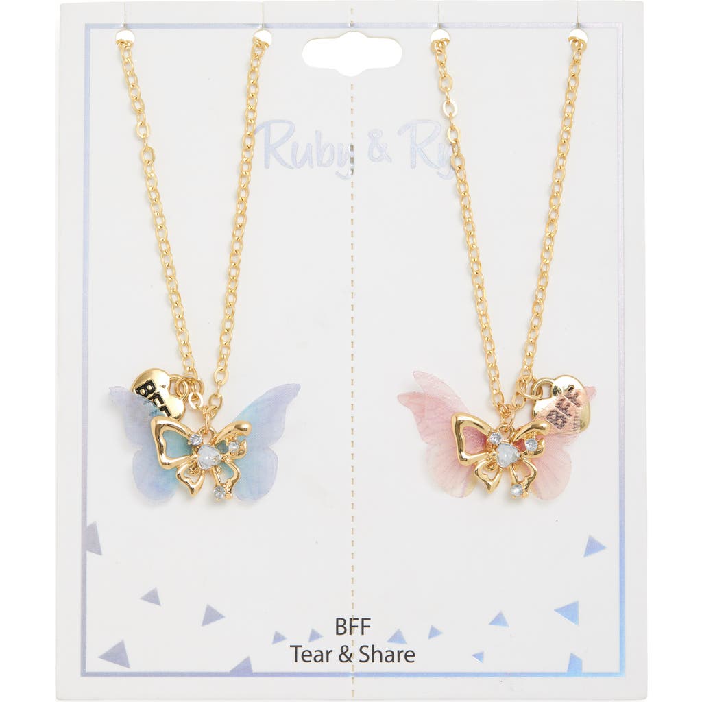 Ruby & Ry Kids' Butterfly BFF Set of 2 Pendant Necklaces in Gold  product