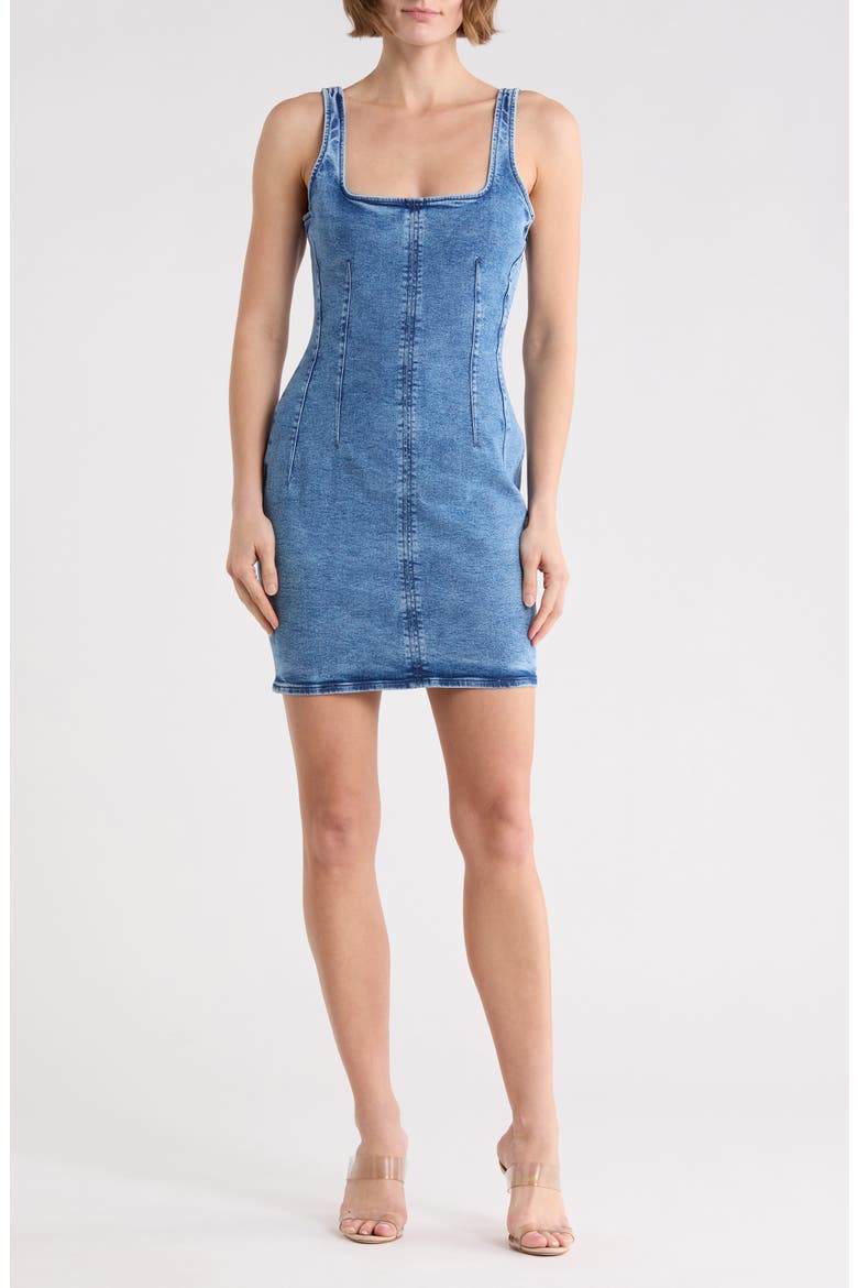 Sleeveless Denim Minidress, Main, color, INDIGO728